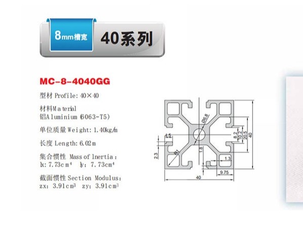 價(jià)格不同的鋁型材，拿40x40鋁型材種類舉例說明
